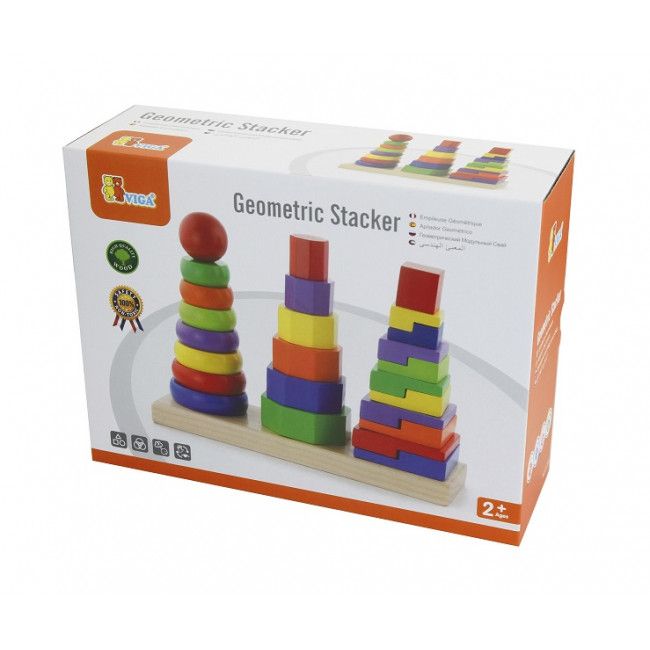 Set piramide din lemn “Forme geometrice”