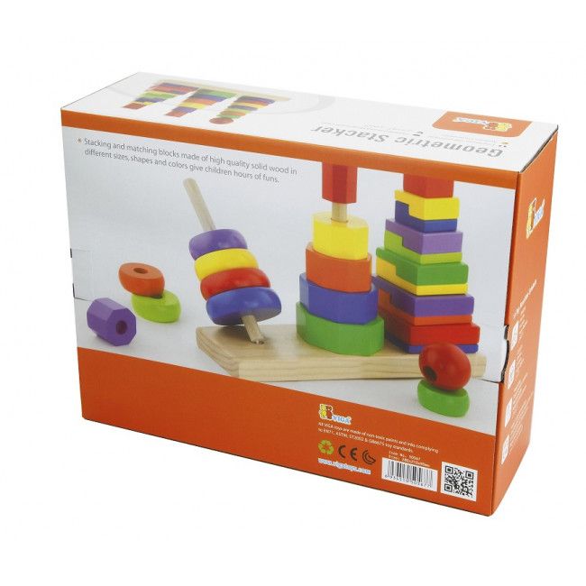 Set piramide din lemn “Forme geometrice”