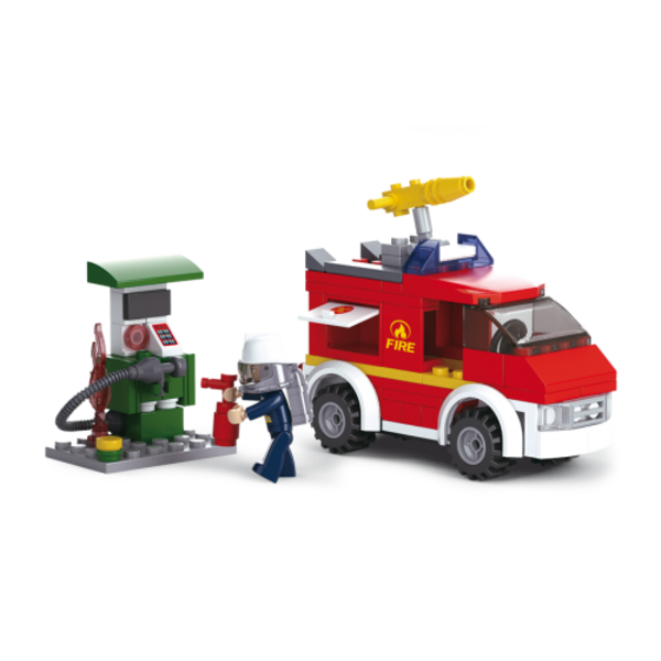 КОНСТРУКТОР FIRE Small Fire Truck + Oil Station