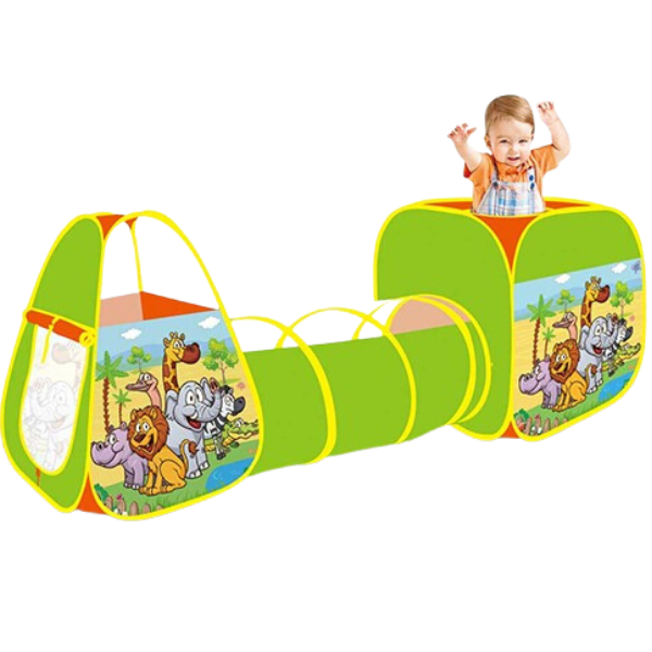 Cort și cub de joc cu tunel