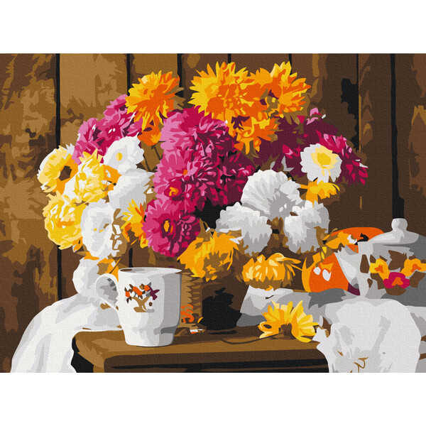Картина по номерам 30*40 см (без упаковки) – Осеннее чаепитие