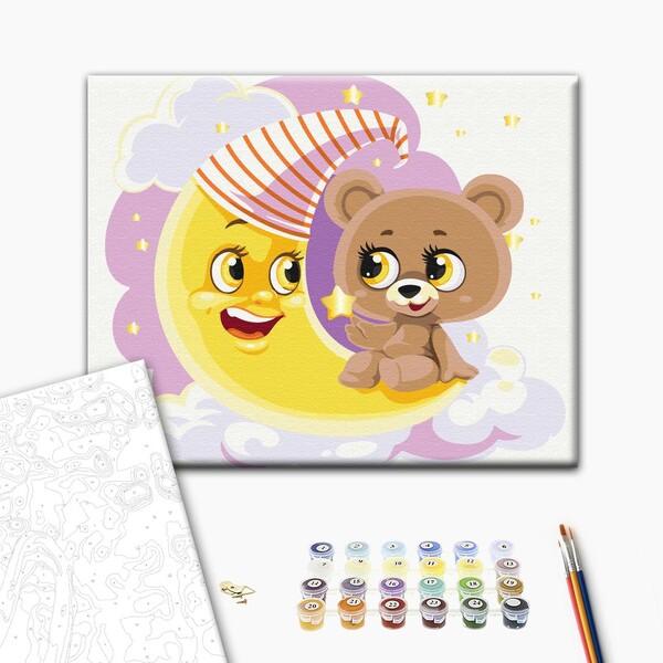 Pictură pe numere 30*40 сm (fără cutie) – Ursulețul somnoros