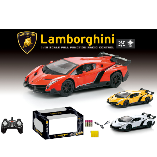 Lamborghini 1:18 cu telecomandă și baterie de 4.8V