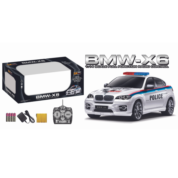 BMW X6, 1:14 mașină de poliție cu telecomandă și baterie de 6V