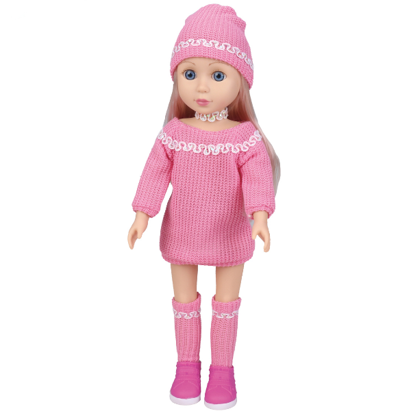 Păpușa în costum roz, 36 cm