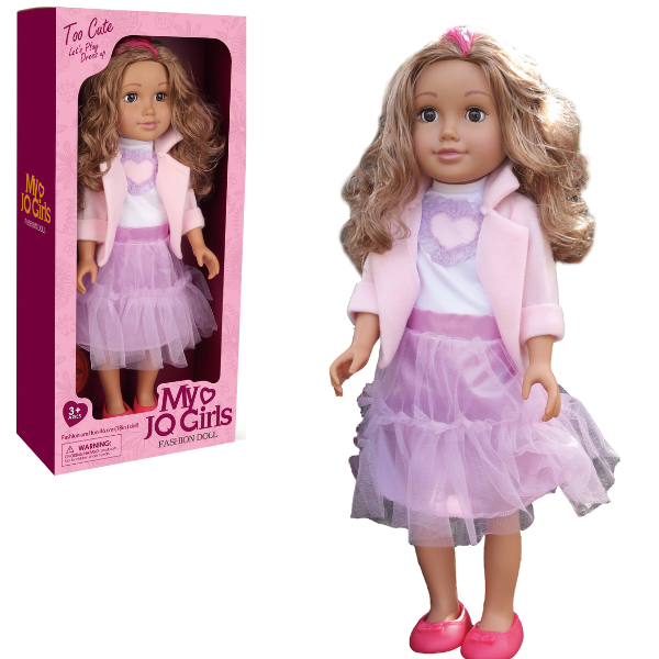Cumpara  Păpuși, case și cărucioare - Păpușa în rochie violetă, 45 cm..