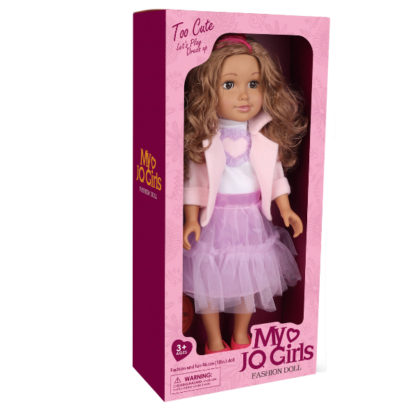 Păpușa în rochie violetă, 45 cm