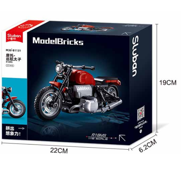 Конструктор “Мотоцикл R18MS”, масштаб 1:12, 222 элем.