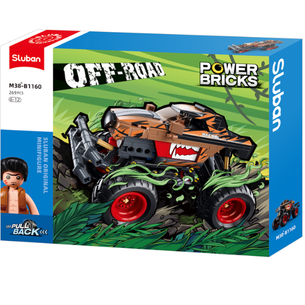 Set de construcție „Monster Truck orange-negru”, cu inerție, 264 elem.