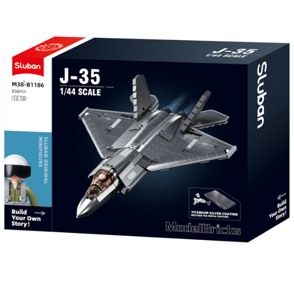 Конструктор “Самолет-невидимка Стелс J35”, масштаб 1:44, 812 элем.