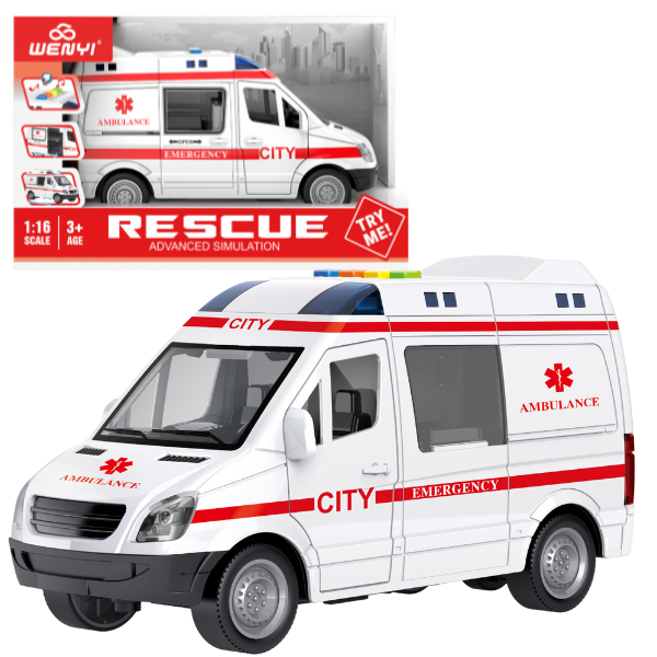 Cumpara  Transport - 1:16 Ambulanță cu inerție (lumini /sunete/uși..
