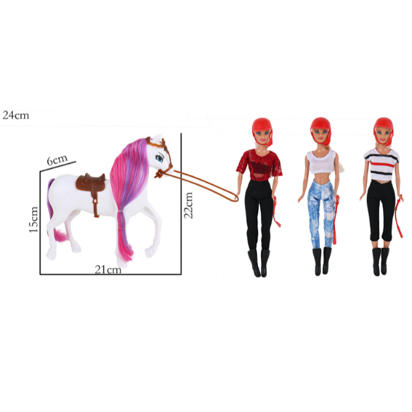 Set joc „Păpușa specialist în călărie”, 3 modele