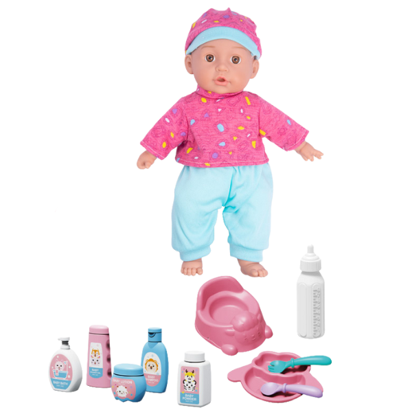 Set de joc „Bebeluş în pijama roz”