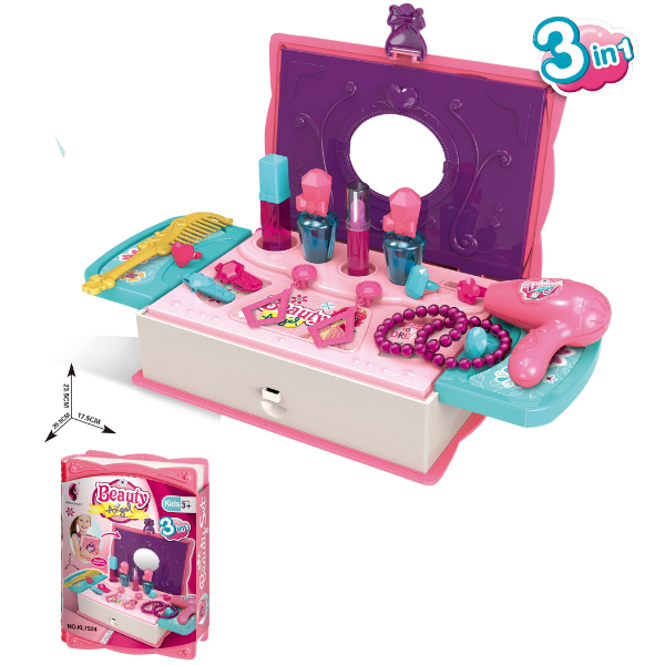 Cutiuță roz  3 in 1 cu accesorii