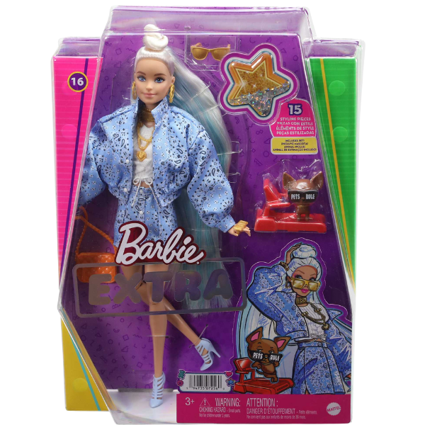 Set Barbie Extra „Barbie în costum albastru”
