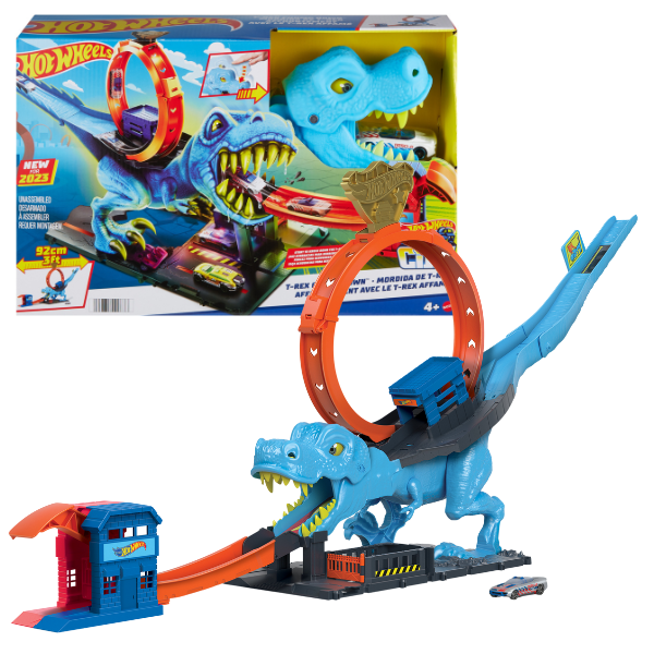 Hot Wheels Set de joc “T-Rex – Distrugătorul orașului”