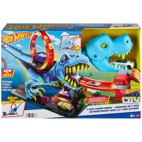 Hot Wheels Set de joc “T-Rex – Distrugătorul orașului”