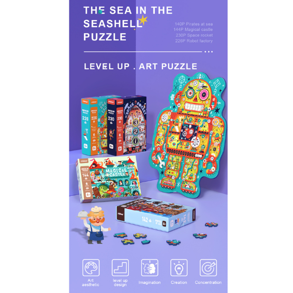 Puzzle cu detalii neobișnuite „Fabrica de roboți”, 226 elem.