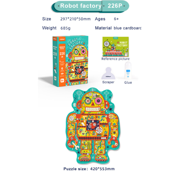 Puzzle cu detalii neobișnuite „Fabrica de roboți”, 226 elem.