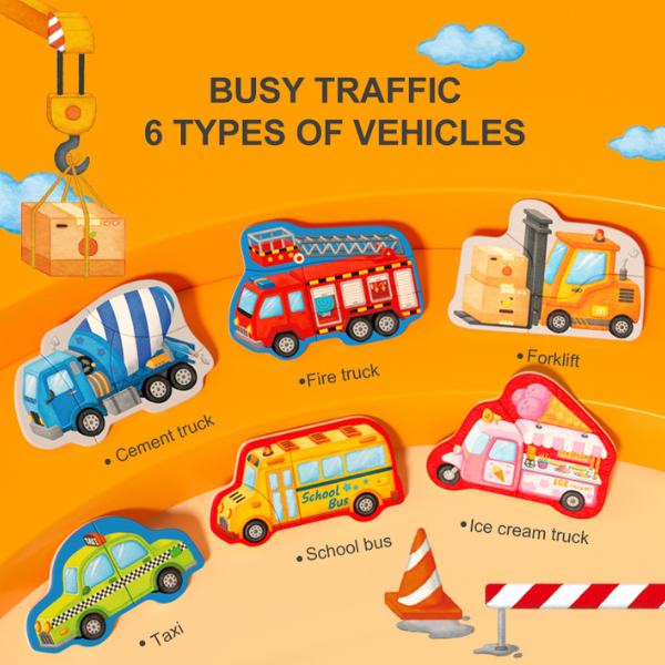 Carte-puzzle cu velcro “Trafic aglomerat”