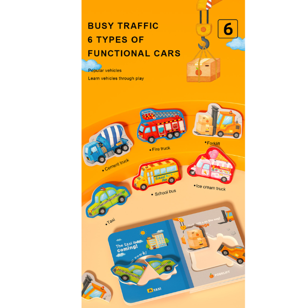 Carte-puzzle cu velcro “Trafic aglomerat”
