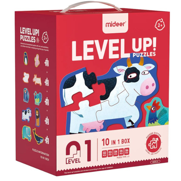 Seria de puzzle-uri „Animale”, 10 în 1, nivelul 1
