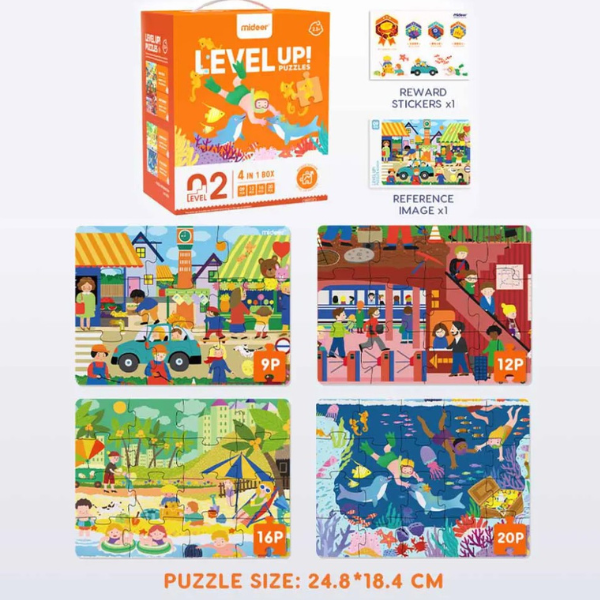 Seria de puzzle-uri „Scene din viață”, 4 în 1, nivelul 2