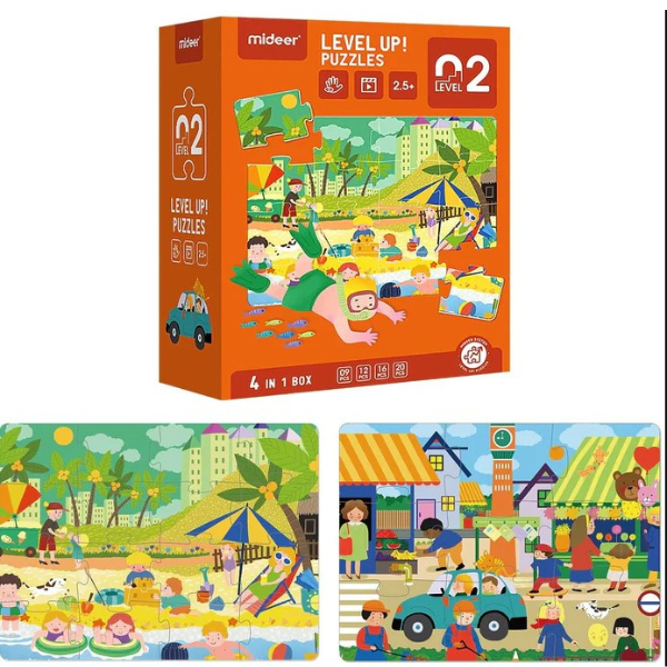Seria de puzzle-uri „Scene din viață”, 4 în 1, nivelul 2