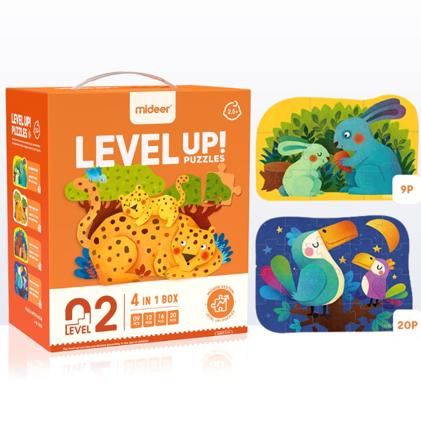 Seria de puzzle-uri „Mama și copilul”, 4 în 1, nivelul 2