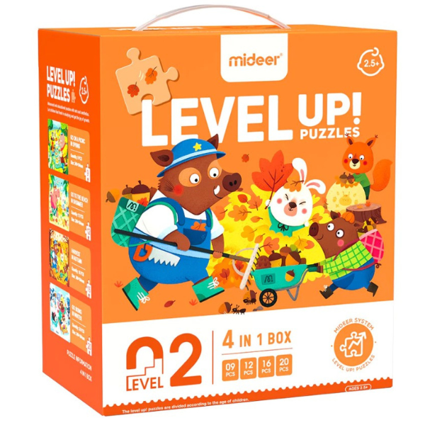 Seria de puzzle-uri „Anotimpurile pădurii”, 4 în 1, nivelul 2