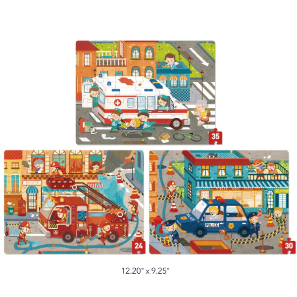 Seria de puzzle-uri „Salvatorii orașului”, 3 în 1, nivelul 3