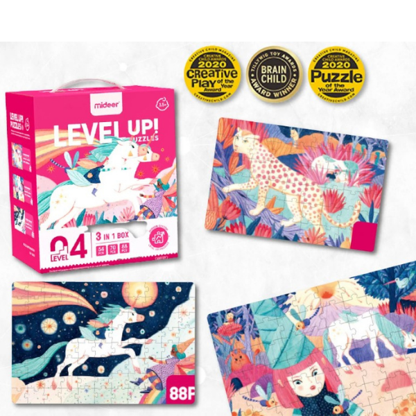 Seria de puzzle-uri „Unicorn”, 3 în 1, nivelul 4