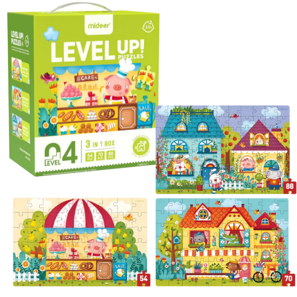 Seria de puzzle-uri „Orașul de basm”, 3 în 1, nivelul 4