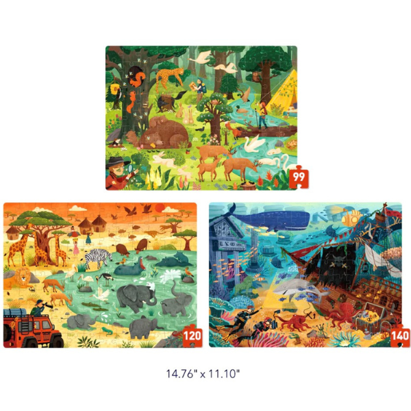 Seria de puzzle-uri „Aventură minunată”, 3 în 1, nivelul 5