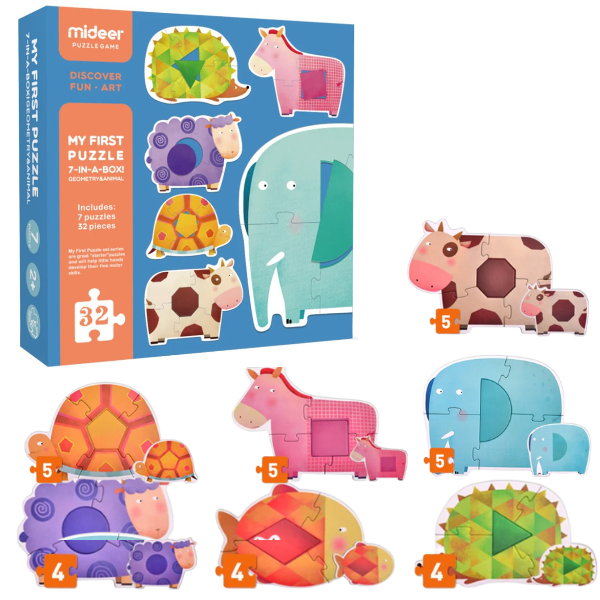 Primul puzzle „Geometrie și animale”