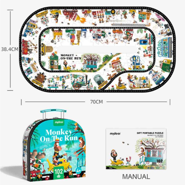 Puzzle în valiză „Maratonul maimuței”, 102 elem.