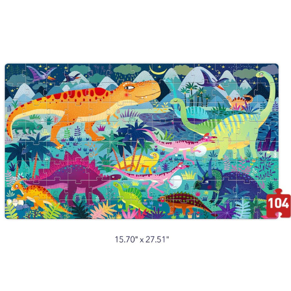Puzzle în valiză „Era dinozaurilor”, 104 elem.