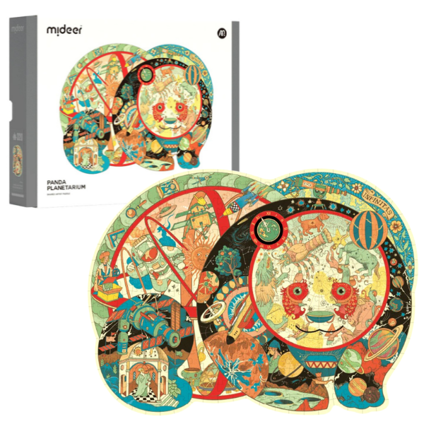 Puzzle cu detalii neobișnuite „Panda Planetariu”, 330 elem.