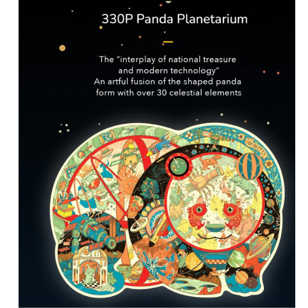 Puzzle cu detalii neobișnuite „Panda Planetariu”, 330 elem.