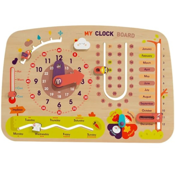 Busyboard  8 în 1 „Calendar cu ceas”