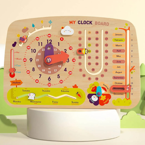 Busyboard  8 în 1 „Calendar cu ceas”