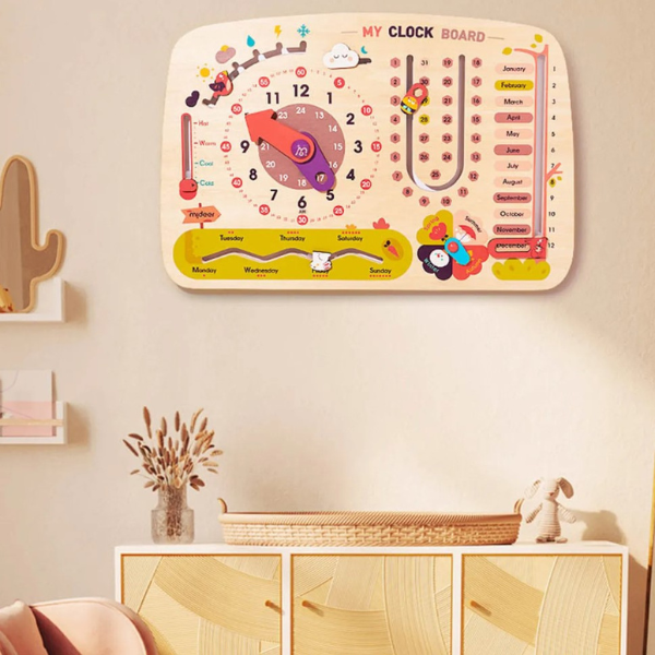 Busyboard  8 în 1 „Calendar cu ceas”