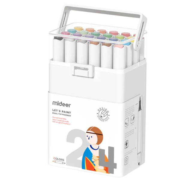 Set markere pentru schiță cu 2 capete, 24 culori
