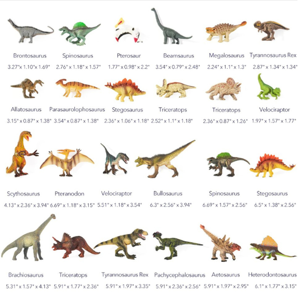 Set de joacă cu figurine de dinozauri, 24 buc.