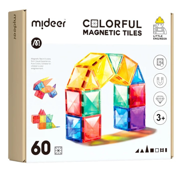 Set multicolor de construcție magnetic, 60 buc.