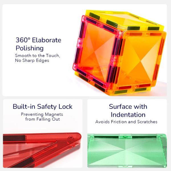 Set multicolor de construcție magnetic, 60 buc.