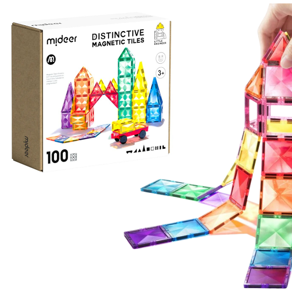 Set multicolor de construcție magnetic, 100 buc.