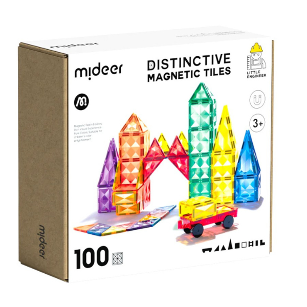 Set multicolor de construcție magnetic, 100 buc.