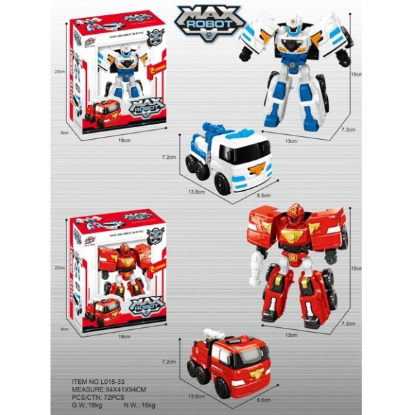 Robot transformer „Tobot – Mașină pompieri”, 2 modele