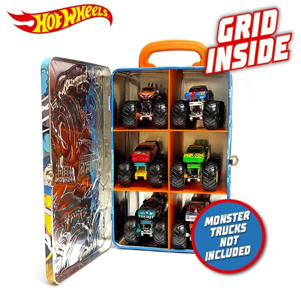 Hot Wheels Container pentru 6 mașinuțe din seria Monster Trucks